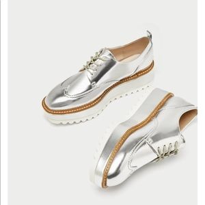 Silver Track Platform Sole Brogues, NWT
